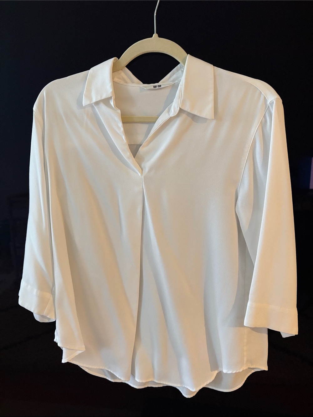 Uniqlo white collar Blouse, S